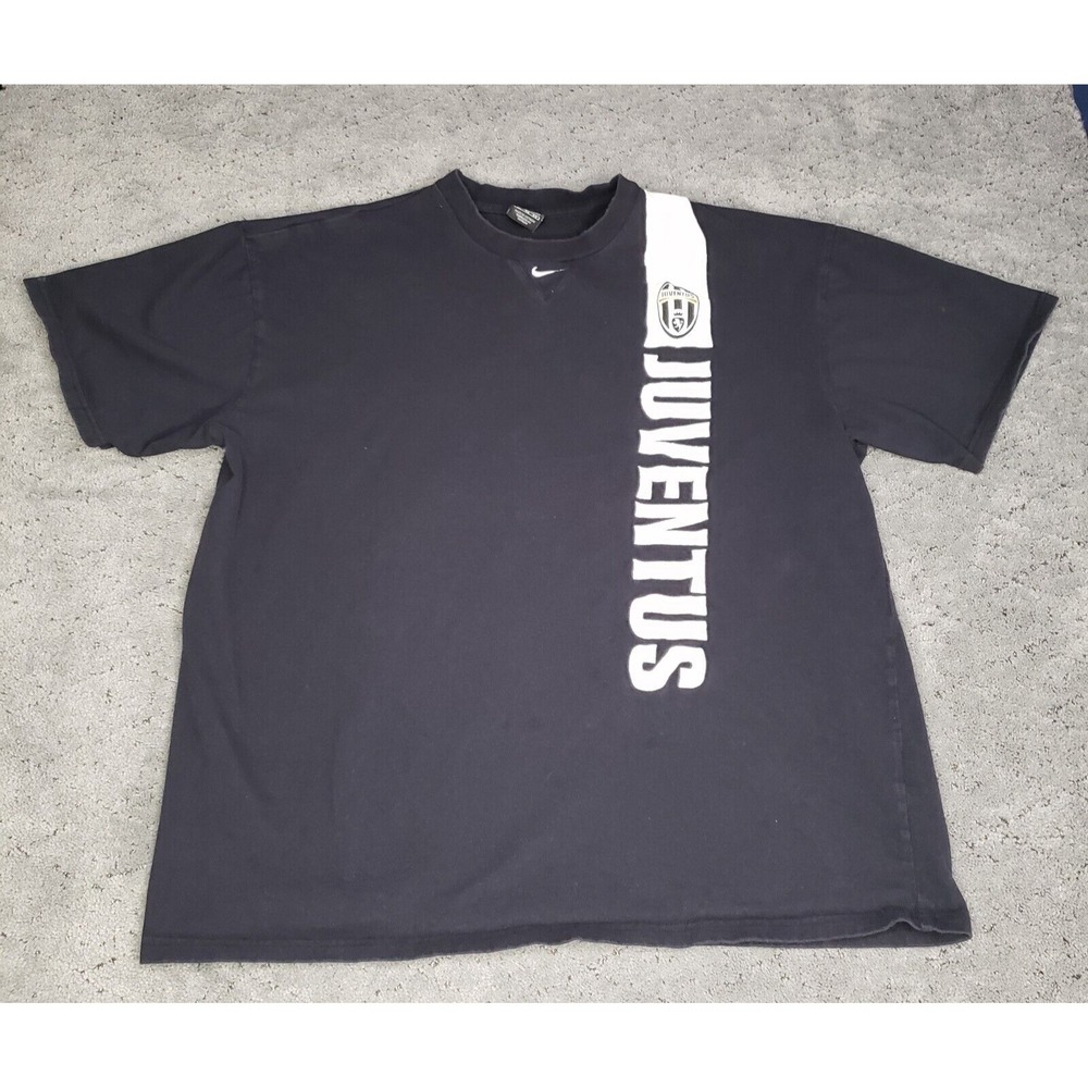 Nike Team Juventus FC Shirt Mens XL Black Short Sleeve Center Swoosh Soccer